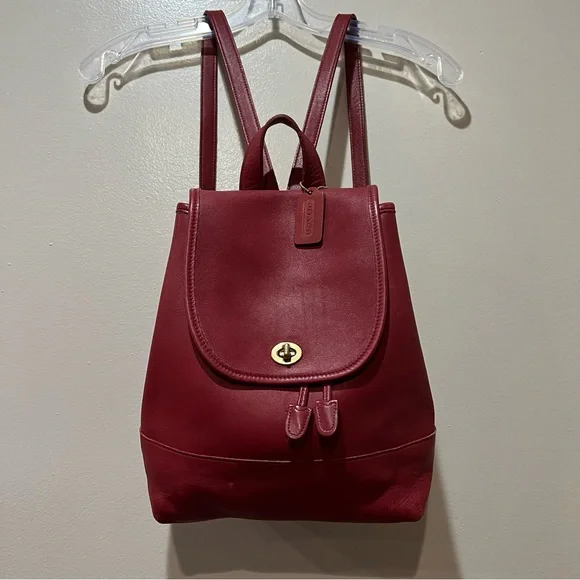 Coach | Bags | Vintage Coach Large Red Leather Daypack  display picture 3
